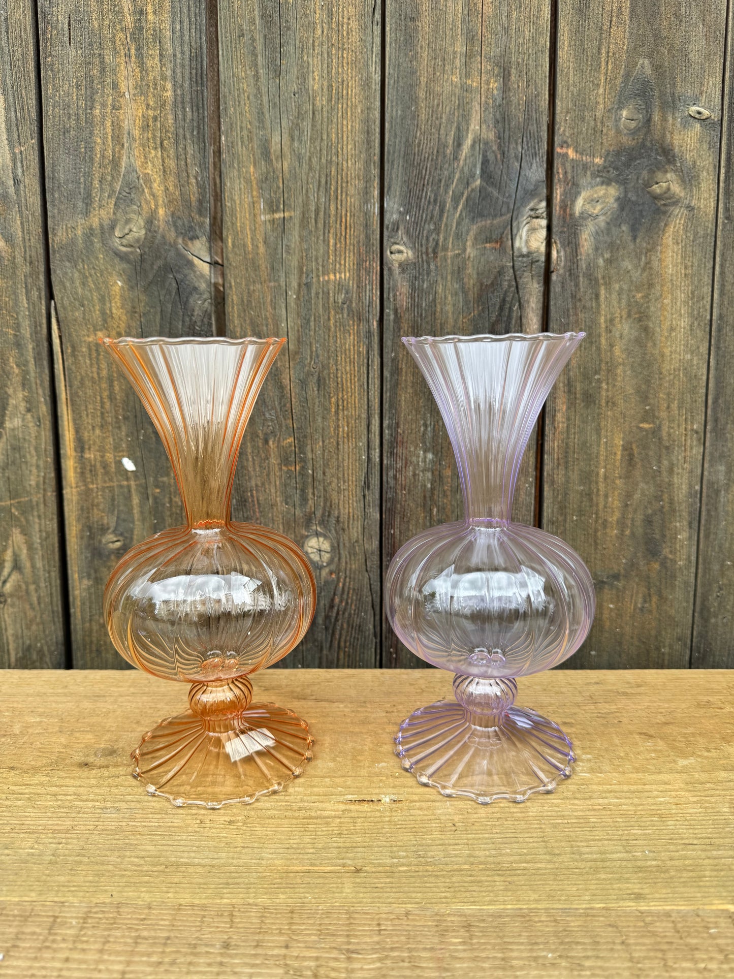 Glasvase Color Pop – Statement in Violett & Orange