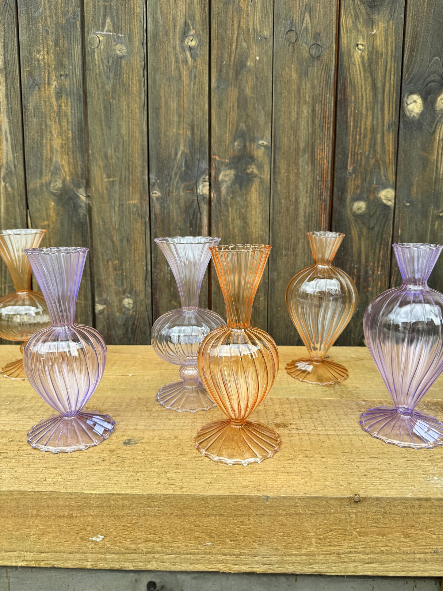 Glasvase Color Pop – Statement in Violett & Orange