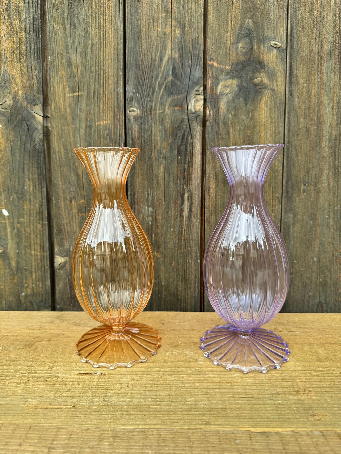 Glasvase Color Pop – Statement in Violett & Orange