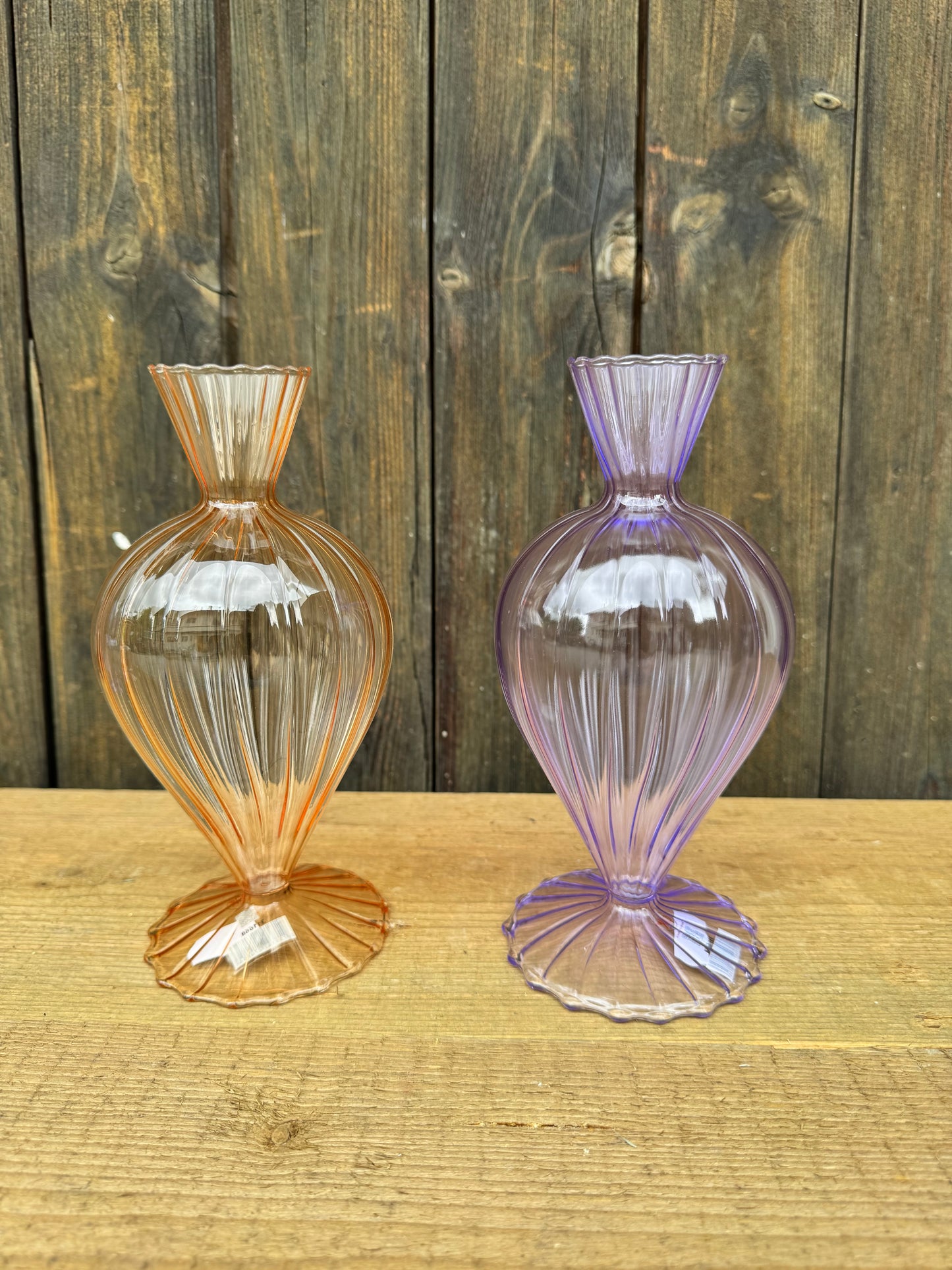 Glasvase Color Pop – Statement in Violett & Orange
