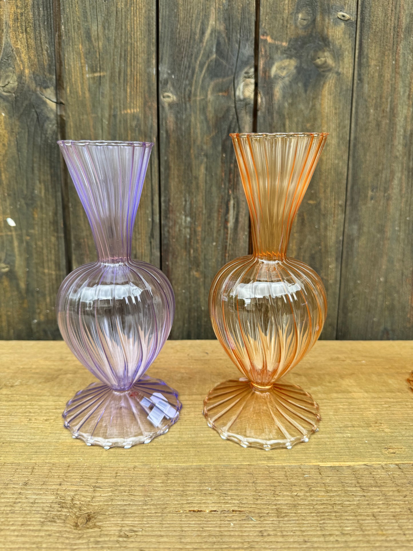 Glasvase Color Pop – Statement in Violett & Orange