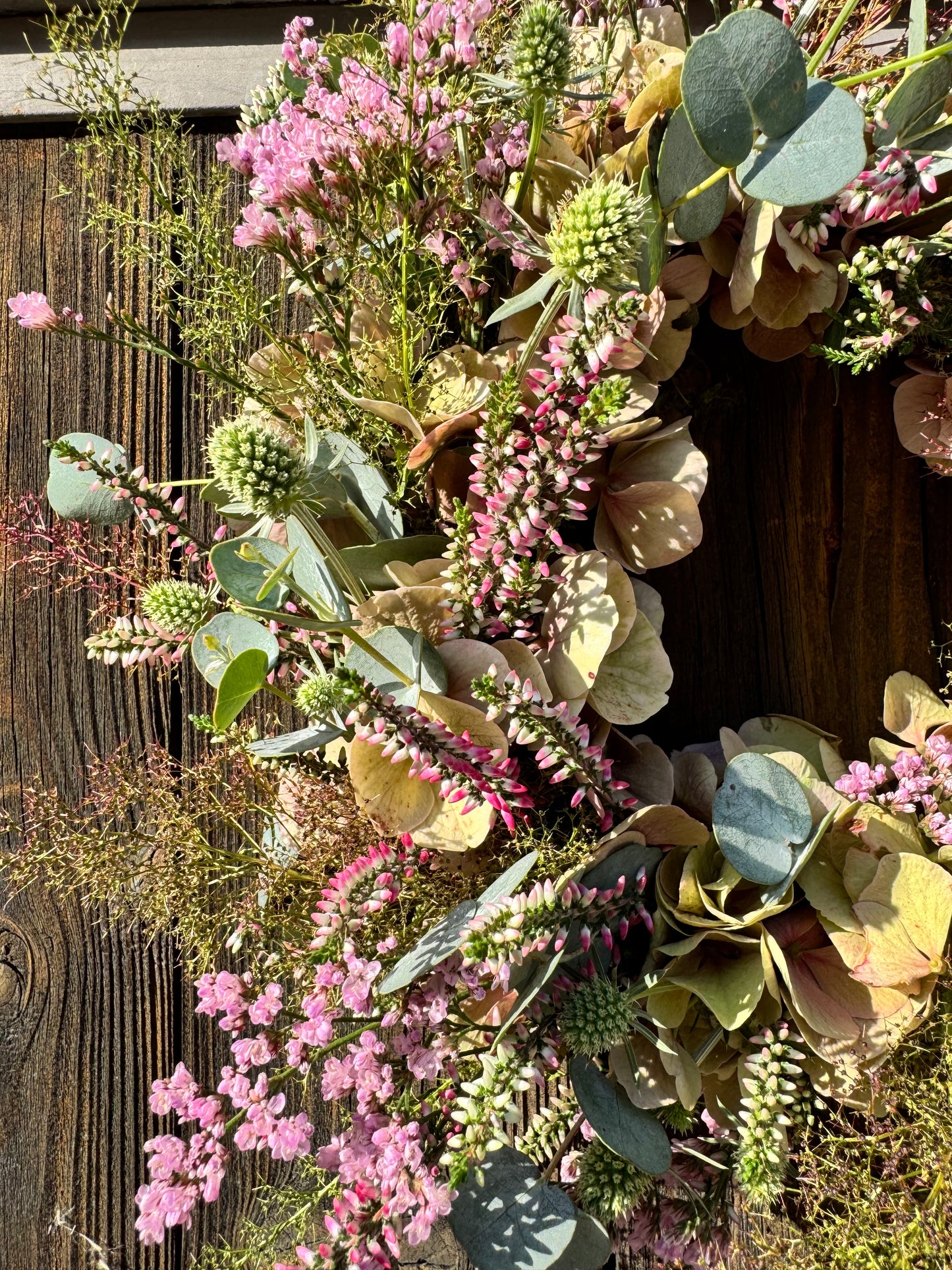 🌸 Herbstkranz „Rosézauber“ – handgefertigt, 28 cm