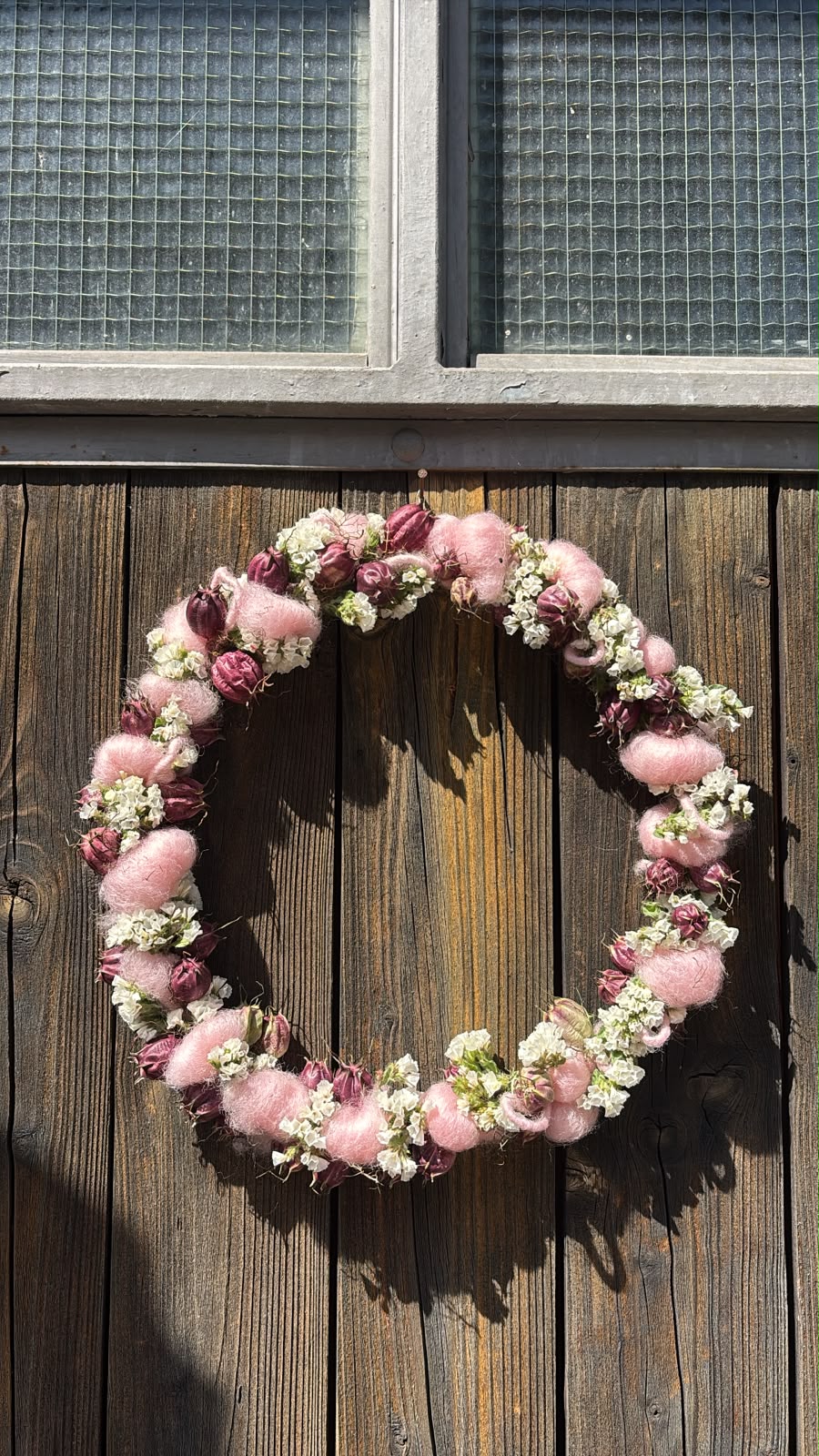 Trockenblumenkranz „Wool Bloom“ – 32 cm | Handgefertigt in 3 Farbvarianten