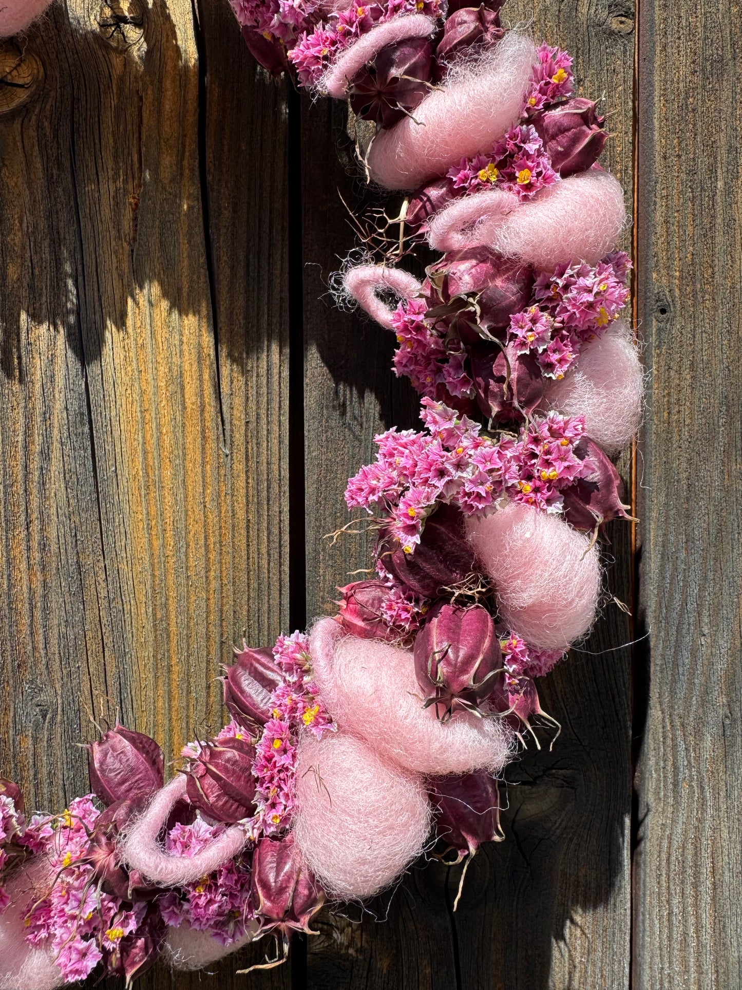 Trockenblumenkranz „Wool Bloom“ – 32 cm | Handgefertigt in 3 Farbvarianten