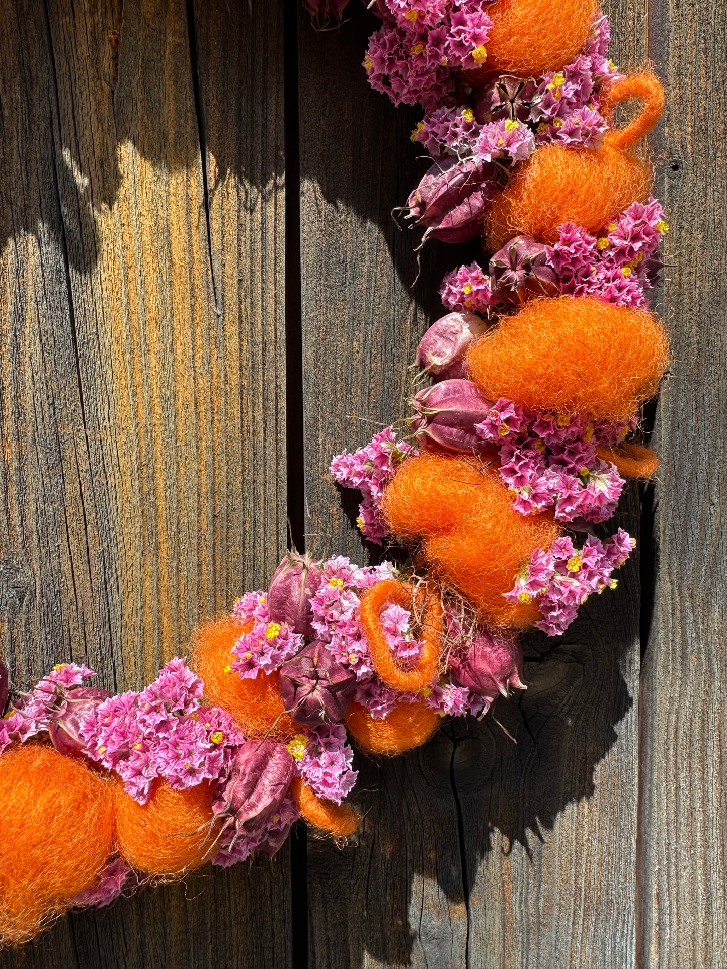 Trockenblumenkranz „Wool Bloom“ – 32 cm | Handgefertigt in 3 Farbvarianten