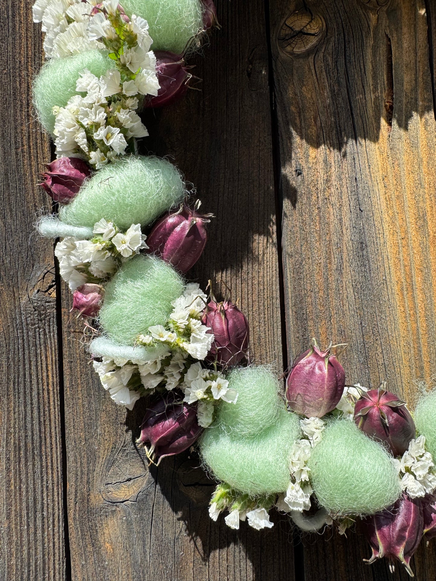 Trockenblumenkranz „Wool Bloom“ – 32 cm | Handgefertigt in 3 Farbvarianten