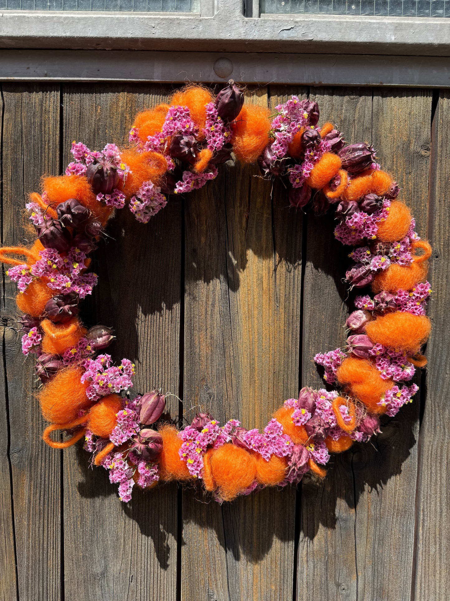 Trockenblumenkranz „Wool Bloom“ – 32 cm | Handgefertigt in 3 Farbvarianten