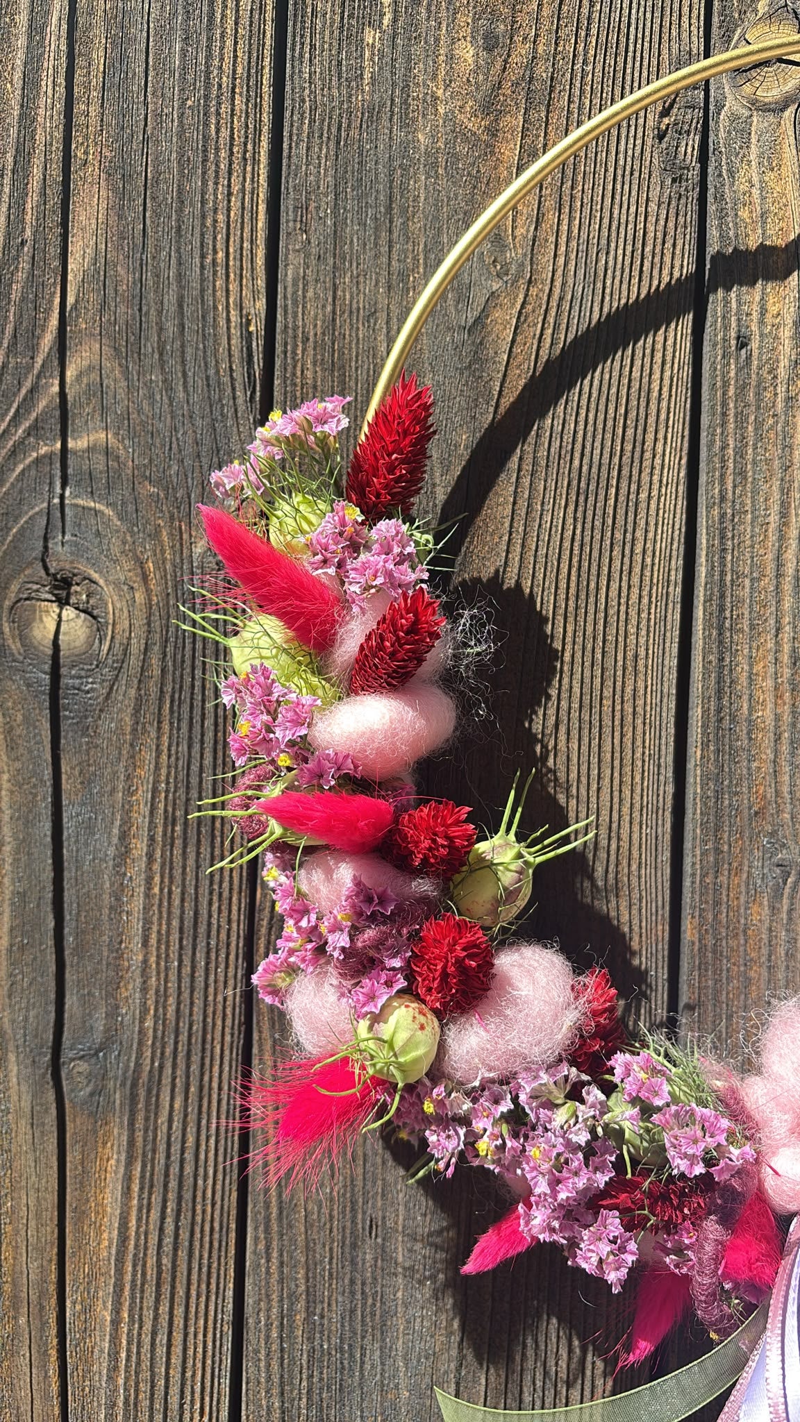 Trockenblumen-Loop „Berry Blush“ – Ø 25 cm