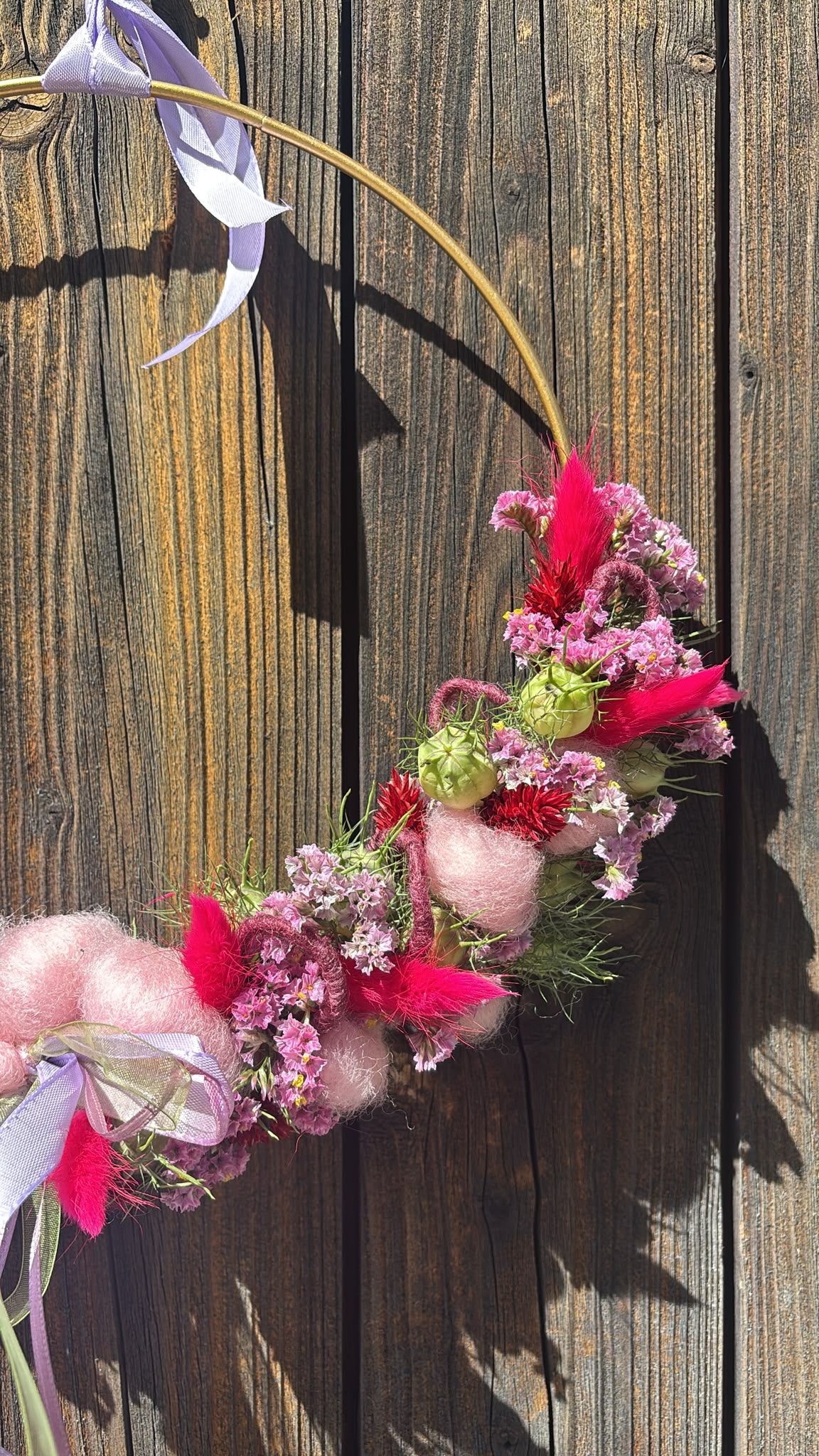 Trockenblumen-Loop „Berry Blush“ – Ø 25 cm